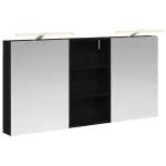 Set dulap baie cu raft 3 pcs 140 x 14,5 x 70 cm Lemn compozit GartenMobel Dekor