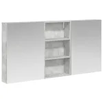 Set dulap baie cu raft 3 pcs 140 x 14,5 x 70 cm Lemn compozit GartenMobel Dekor