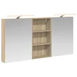 Set dulap baie cu raft 3 pcs 140 x 14,5 x 70 cm Lemn compozit GartenMobel Dekor