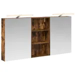 Set dulap baie cu raft 3 pcs 140 x 14,5 x 70 cm Lemn compozit GartenMobel Dekor