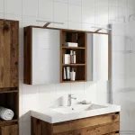 Set dulap baie cu raft 3 pcs 126 x 16 x 62.5 cm Lemn compozit GartenMobel Dekor