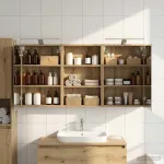 Set dulap baie cu raft 3 pcs 126 x 16 x 62.5 cm Lemn compozit GartenMobel Dekor