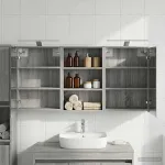 Set dulap baie cu raft 3 pcs 126 x 16 x 62.5 cm Lemn compozit GartenMobel Dekor