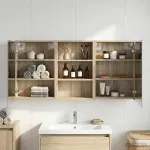 Set dulap baie cu raft 3 pcs 126 x 16 x 62.5 cm Lemn compozit GartenMobel Dekor