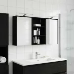 Set dulap baie cu raft 3 pcs 126 x 16 x 62.5 cm Lemn compozit GartenMobel Dekor