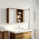 Set dulap baie cu raft 3 pcs 126 x 16 x 62.5 cm Lemn compozit GartenMobel Dekor