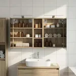 Set dulap baie pentru 3 pcs 106 x 16 x 62,5 cm Lemn compozit GartenMobel Dekor