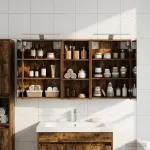 Set dulap baie pentru 3 pcs 116 x 16 x 62,5 cm Lemn compozit GartenMobel Dekor