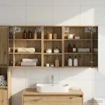 Set dulap baie pentru 3 pcs 116 x 16 x 62,5 cm Lemn compozit GartenMobel Dekor