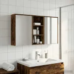 Set dulap baie pentru 3 pcs 116 x 16 x 62,5 cm Lemn compozit GartenMobel Dekor