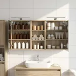 Set dulap baie pentru 3 pcs 116 x 16 x 62,5 cm Lemn compozit GartenMobel Dekor