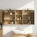 Set dulap baie pentru 3 pcs 116 x 16 x 62,5 cm Lemn compozit GartenMobel Dekor