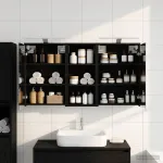 Set dulap baie pentru 3 pcs 116 x 16 x 62,5 cm Lemn compozit GartenMobel Dekor