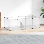 Cușcă pentru animale mici transparent 144x74x46,5 cm PP și oțel GartenMobel Dekor
