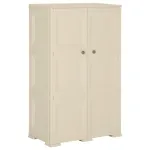 Dulap din plastic, 79x43x125 cm, alb angora, design de lemn GartenMobel Dekor