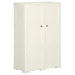 Dulap din plastic, 79x43x125 cm, vanilla ice, design de lemn GartenMobel Dekor