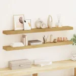 Rafturi de perete, 2 buc., 110x15x4 cm, lemn masiv de tec GartenMobel Dekor