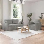 Set de canapea 2 pcs Gri deschis 158 x 78 x 80 cm Catifea GartenMobel Dekor