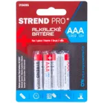 Baterii alcaline AAA Strend Pro LR03 1,5V, set 4 bucăți blister