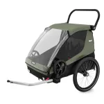 Remorca de bicicleta pentru transport 2 copii Thule Courier Vintage green