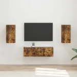 Set Dulap pentru Televizor Montat pe Perete 4 pcs Lemn compozit GartenMobel Dekor