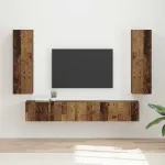 Set comodă TV Pe perete 3 pcs Lemn vechi Lemn compozit GartenMobel Dekor