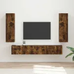Set comodă TV Pe perete 3 pcs Stejar fumuriu Lemn compozit GartenMobel Dekor