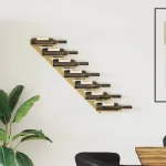 Suport sticle de vin, de perete, 7 sticle, auriu, metal GartenMobel Dekor