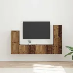 Set comodă TV Pe perete 4 pcs Lemn vechi Lemn compozit GartenMobel Dekor