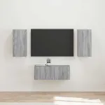 Set comodă TV Pe perete 6 pcs Gri Sonoma Lemn compozit GartenMobel Dekor