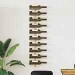 Suport sticle de vin, de perete, 10 sticle, auriu, metal GartenMobel Dekor