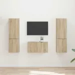 Set comodă TV 5 pcs Stejar Sonoma Lemn compozit GartenMobel Dekor
