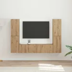 Set comodă TV 6 pcs Stejar Artizanal Lemn compozit GartenMobel Dekor