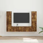 Set comodă TV 6 pcs Stejar fumuriu Lemn compozit GartenMobel Dekor