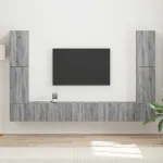Set comodă TV 8 pcs Gri Sonoma Lemn compozit GartenMobel Dekor