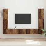 Set comodă TV 8 pcs Lemn Vechi Lemn compozit GartenMobel Dekor