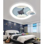 Lustră LED pentru copii cu telecomandă 72W, 50 cm, lumină reglabilă, albastru