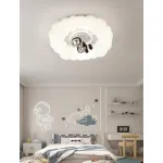 Lustra LED alba cu telecomanda 75W, diametru 50 cm, lumina reglabila