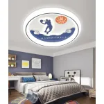 Lustră LED cu telecomandă 88W, 50 cm, lumină reglabilă, albastru