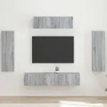 Cabinet TV 5 pcs Gri Sonoma GartenMobel Dekor