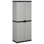 Dulap de depozitare grădină cu 3 rafturi gri/negru 68x40x168 cm GartenMobel Dekor