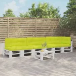 Perne de paleți, 7 buc., verde deschis, material textil GartenMobel Dekor