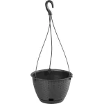 Ghiveci suspendat Ratolla Round 25 cm antracit cu suport și farfurie