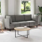 Set de mobilier pentru living 3 pcs Gri închis Țesătură GartenMobel Dekor