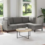 Set de mobilier pentru living 4 pcs Gri închis Țesătură GartenMobel Dekor