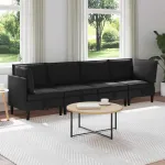 Set de mobilier pentru living 4 pcs Negru Țesătură GartenMobel Dekor