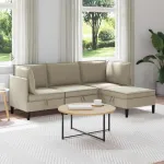 Set de mobilier pentru living 4 pcs Nisipiu Țesătură GartenMobel Dekor