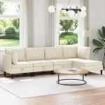 Set de mobilier pentru living 5 pcs Crem Țesătură GartenMobel Dekor