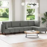 Set de mobilier pentru living 5 pcs Gri închis Țesătură GartenMobel Dekor