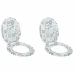 Capac de toaletă cu închidere lentă 2 pcs 44 x 38 cm Placă MDF GartenMobel Dekor